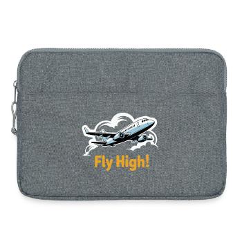 Jet in Sky Illustration Fly High - Laptop bag 15" - heather grey - Front