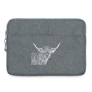 Cadeau de bovins Highland écossais - Sacoche pour ordinateur portable 15 pouces - gris chiné - Devant