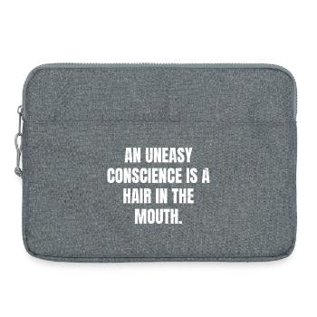 Ein ungutes Gewissen ist ein Haar im Mund - Laptoptasche 15" - Grau meliert - Vorne