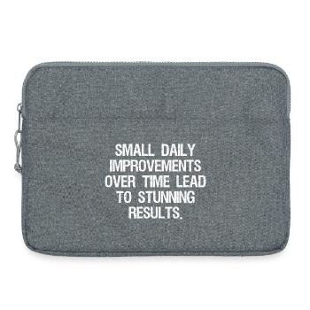 small daily improvements over time lead to stunnin - Laptop bag 15" - heather grey - Front