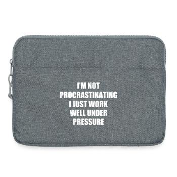 Lustiges Produktivitätszitat unter Druck - Laptoptasche 15" - Grau meliert - Vorne