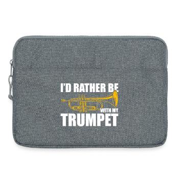 I'd rather be with my trombone Trompetenspieler - Laptoptasche 15" - Grau meliert - Vorne