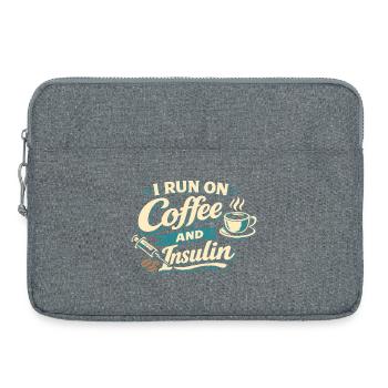 Diabetes Coffee Funny Gift Diabetic - Laptop bag 15" - heather grey - Front