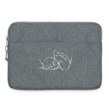 Babyfüße Strichzeichnung Schwangerschaft - Laptoptasche 15" - Grau meliert - Vorne