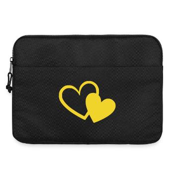 yellow heart yellow gift Valentine's Day - Laptop bag 15" - black - Front