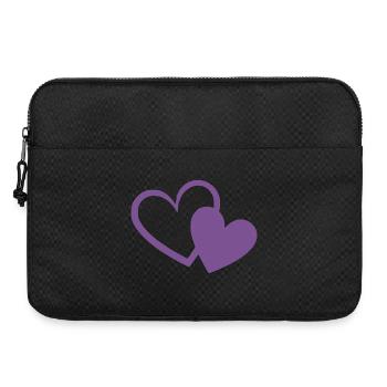 Cœur violet deux cœurs violets cadeau - Sacoche pour ordinateur portable 15 pouces - noir - Devant