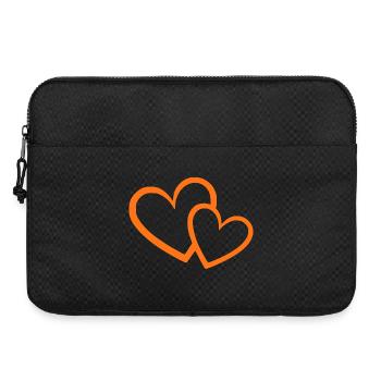 Cœur orange 2 cœurs cœur orange motif - Sacoche pour ordinateur portable 15 pouces - noir - Devant