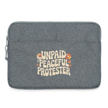 Unpaid Peaceful Protester Activist Saying Demo - Laptop bag 15" - heather grey - Front