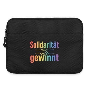 Don de solidarité pour les femmes et les hommes - Sacoche pour ordinateur portable 15 pouces - noir - Devant