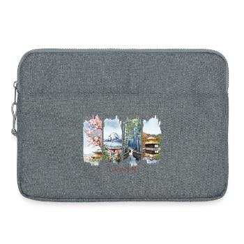 Japan Vacation Travel – Cherry Blossom & Mount Fuji - Laptop bag 15" - heather grey - Front