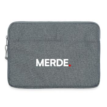 SHIT | Humor, minimalist reaction - Laptop bag 15" - heather grey - Front