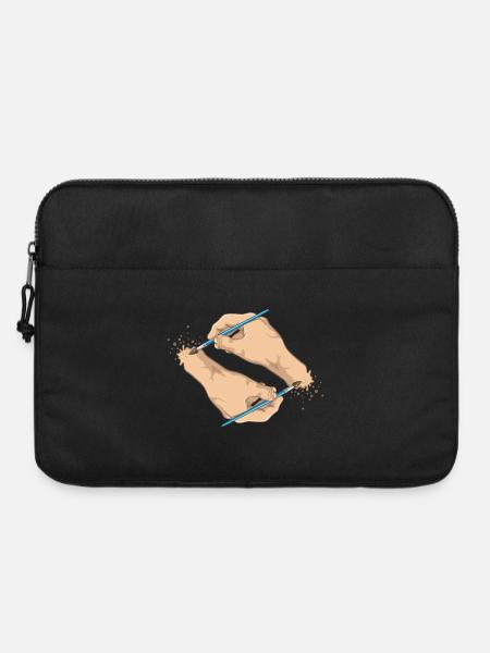 Hände und Pinsel - Laptoptasche 15" - Schwarz