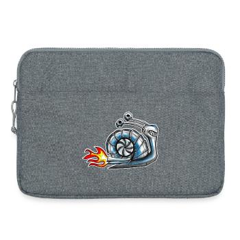Schnecke mit Turbolader - Laptoptasche 15" - Grau meliert - Vorne