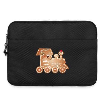 Lebkuchenmann als Lokführer in der Lebkuchen Bahn - Laptoptasche 15" - Schwarz - Vorne