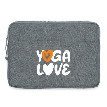 Yoga Love Heart Quote Fan Meditation Handwriting - Laptop bag 15" - heather grey - Front
