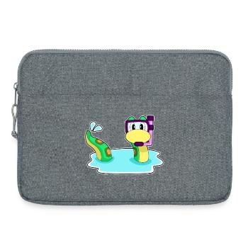 Snake Diver Snorkel Diving - Laptop bag 15" - heather grey - Front