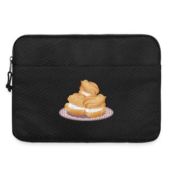 Illustration of three filled cream puffs - Laptop bag 15" - black - Front