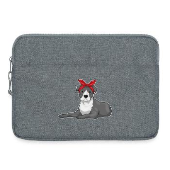 Pitbull Hair Bow - Laptop bag 15" - heather grey - Front