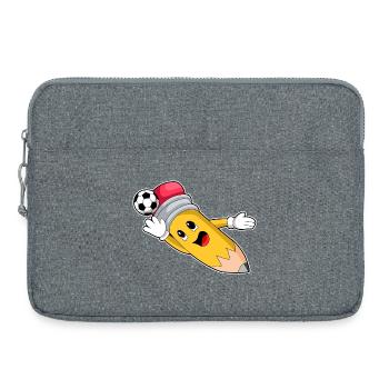 Pencil Soccer Player Soccer - Laptop bag 15" - heather grey - Front