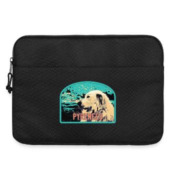 Écusson Chien Berger Pyrénées : Compagnon Montagne - Sacoche pour ordinateur portable 15 pouces - noir - Devant