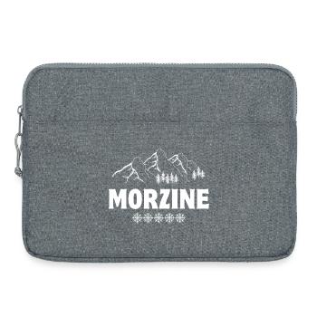 station de ski, ski, Morzine - Sacoche pour ordinateur portable 15 pouces - gris chiné - Devant