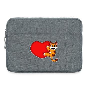 Tiger Herz - Laptoptasche 15" - Grau meliert - Vorne