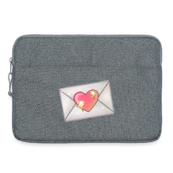 Herz im Umschlag Romantische Illustration - Laptoptasche 15" - Grau meliert - Vorne