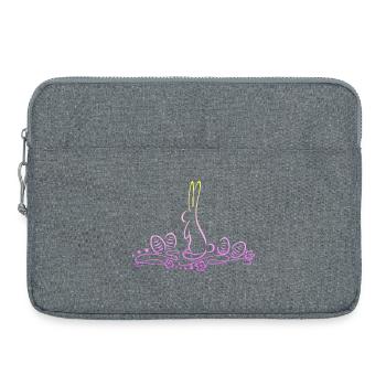 Osterhase Silhouette mit Ostereiern - Laptoptasche 15" - Grau meliert - Vorne