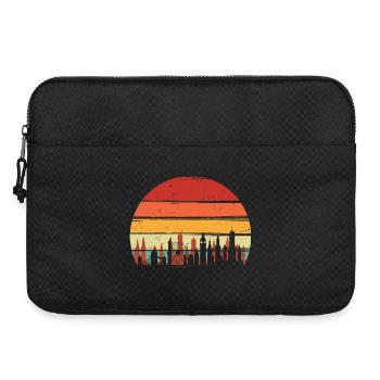 Rétro coucher de soleil sur les toits de la ville - Sacoche pour ordinateur portable 15 pouces - noir - Devant