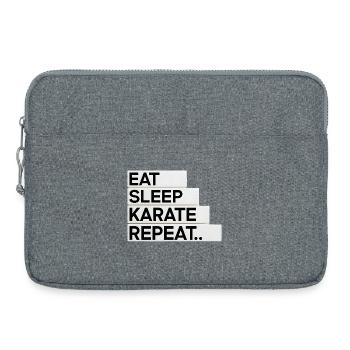 Manger. Dormir. Karaté. Répéter... - Sacoche pour ordinateur portable 15 pouces - gris chiné - Devant