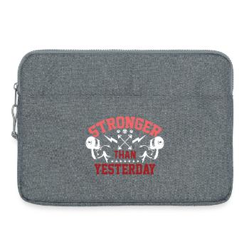 Stronger Than Yesterday - Laptop bag 15" - heather grey - Front
