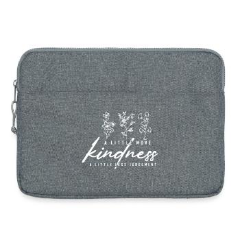 Un peu plus de gentillesse Déclaration florale - Sacoche pour ordinateur portable 15 pouces - gris chiné - Devant