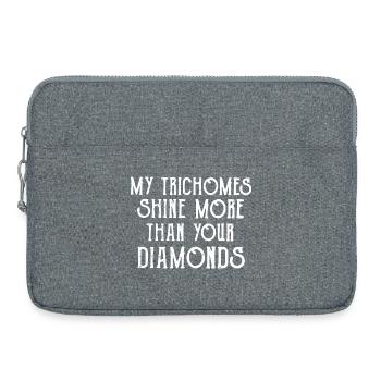 Trichomes Shine Over Diamonds - Laptop bag 15" - heather grey - Front