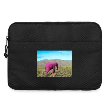 Rosa Elefant in der verlassenen Savanne - Laptoptasche 15" - Schwarz - Vorne