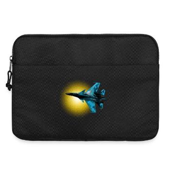 Bleu Camouflage Avion De Chasse Cercle De Soleil - Sacoche pour ordinateur portable 15 pouces - noir - Devant