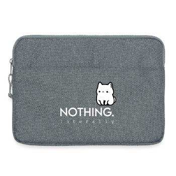 Kawaii Chat Blanc Rien - Sacoche pour ordinateur portable 15 pouces - gris chiné - Devant