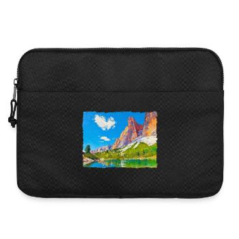 Lake in the Dolomites with paint effect - Laptop bag 15" - black - Front