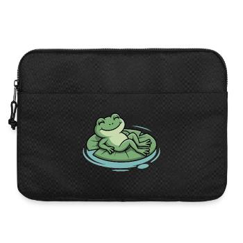 Grenouille froide sur un coussin feuille - Sacoche pour ordinateur portable 15 pouces - noir - Devant