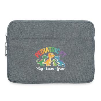 Pediatric PT Dino – Learning through play - Laptop bag 15" - heather grey - Front