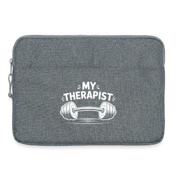 Mon thérapeute en haltérophilie - Sacoche pour ordinateur portable 15 pouces - gris chiné - Devant