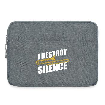 Destroy silence trombone trombone player trombonist - Laptop bag 15" - heather grey - Front