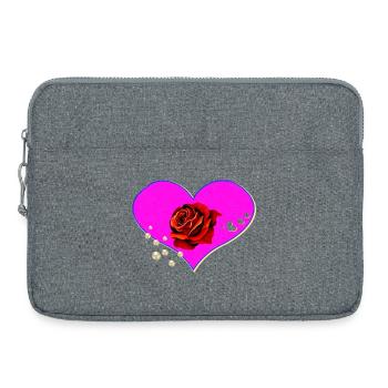 0herzen, rosen, perlen - Laptoptasche 15" - Grau meliert - Vorne