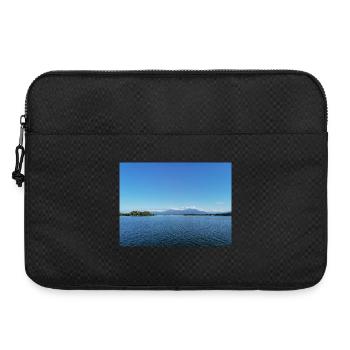 Blauer Bergsee und Bergpanorama - Laptoptasche 15" - Schwarz - Vorne