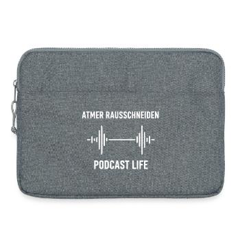Podcast Life Barbell Waves - Laptop bag 15" - heather grey - Front