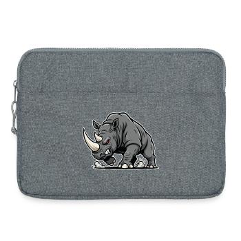 Rhinoceros Powerful Anger Wild Animal Logo - Laptop bag 15" - heather grey - Front