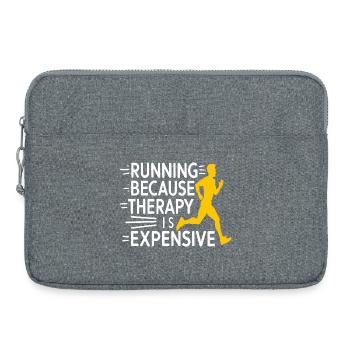 Courir parce que la thérapie coûte cher, faire du jogging drôle - Sacoche pour ordinateur portable 15 pouces - gris chiné - Devant