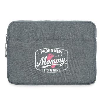 Werdende Mama & Mutter, Geburt Tochter Mädchen - Laptoptasche 15" - Grau meliert - Vorne