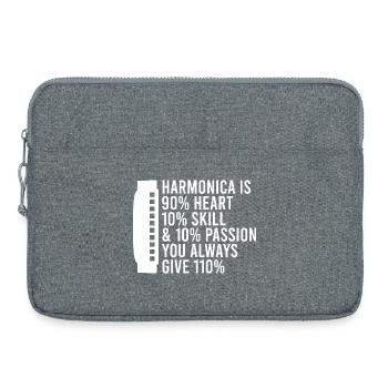 Harmonica Musican Heart Skill Passion Harmonica - Laptoptasche 15" - Grau meliert - Vorne