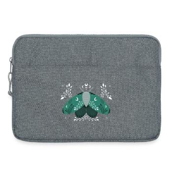 Papillon de nuit vert avec feuillage - Sacoche pour ordinateur portable 15 pouces - gris chiné - Devant