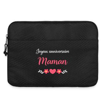 Joyeux anniversaire Maman rose - Sacoche pour ordinateur portable 15 pouces - noir - Devant
